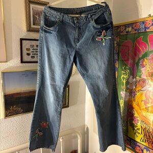 Y2K Embroidered Blue Jeans